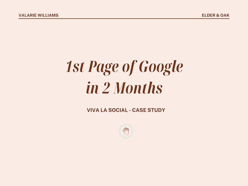 Cover image for 1st Page Google Ranking in 2 Months