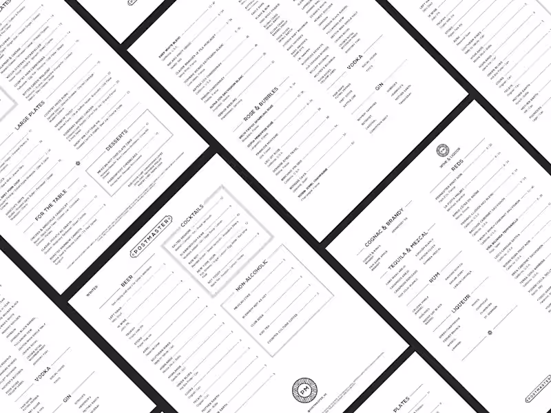 Cover image for Postmaster Branding and Menu Design