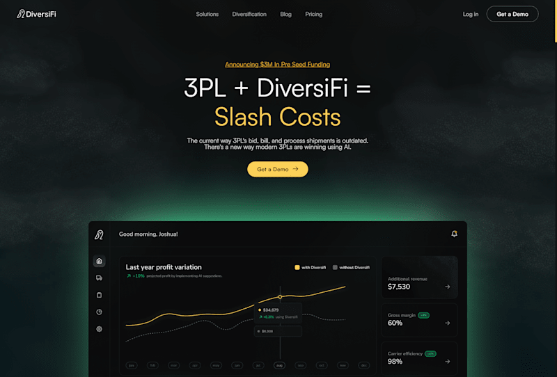 Cover image for Web Design for DiversiFi.ai's AI-Driven Platform