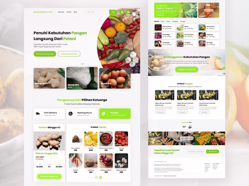 Cover image for Landing Page Panganexpress - Agriculture Marketplace