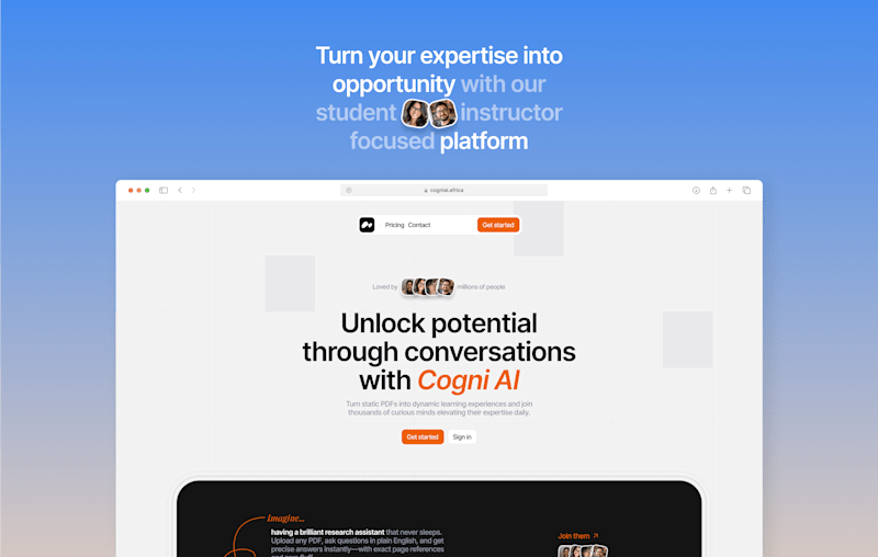 Cover image for Cogni AI - Landing Page Design