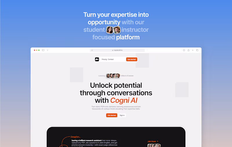 Cover image for Cogni AI - Landing Page Design