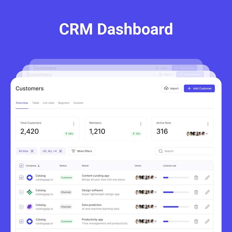 Cover image for UX/UI Design for CRM admin pages - iCRM