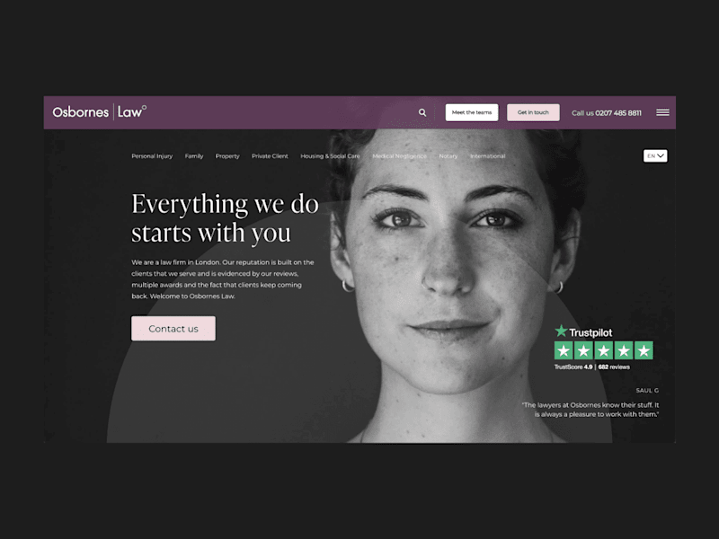 Cover image for Osbornes Law Website design