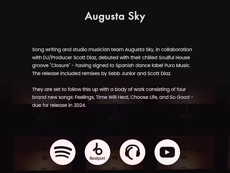 Cover image for A Central Hub Landing Page for a Musical Artist