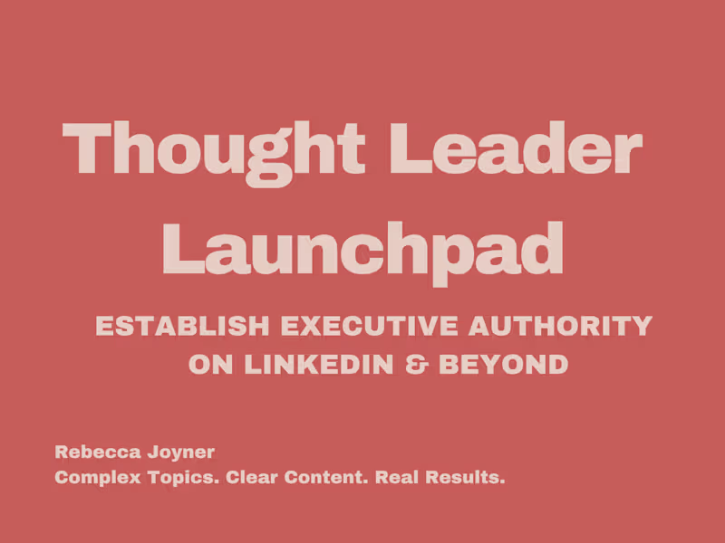 Cover image for Thought leader launchpad