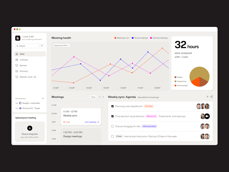 Cover image for AI-Powered Meeting Assistant: Platform, UI design, Interface
