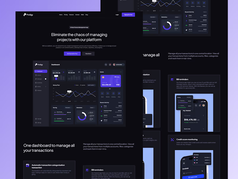 Cover image for Prodigy Fintech/SaaS Webflow Website