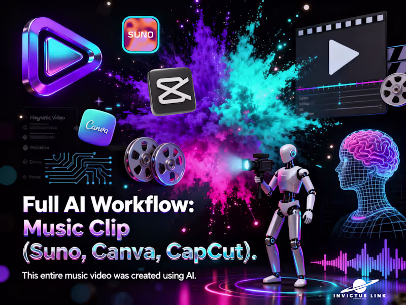 Cover image for Full AI Workflow: Music Clip (Suno, Canva, CapCut)