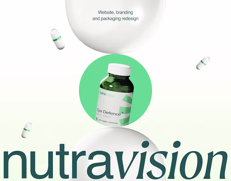 Cover image for Nutravision. Website, branding and packaging redesign