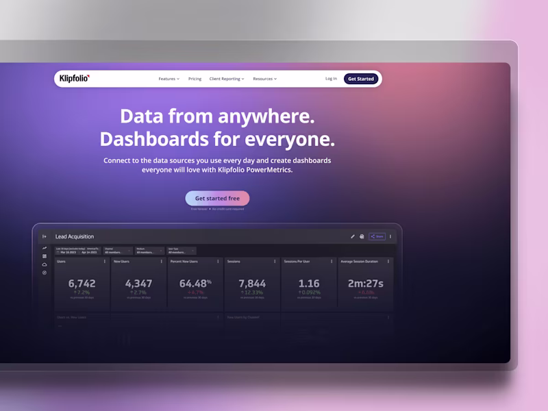 Cover image for Klipfolio Homepage (2023)