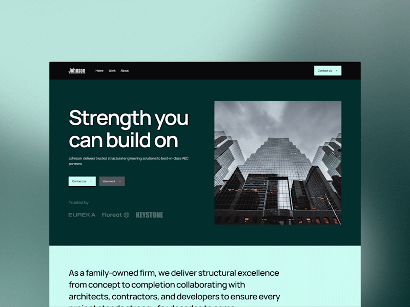 Cover image for Johnson Engineering Firm Framer Template
