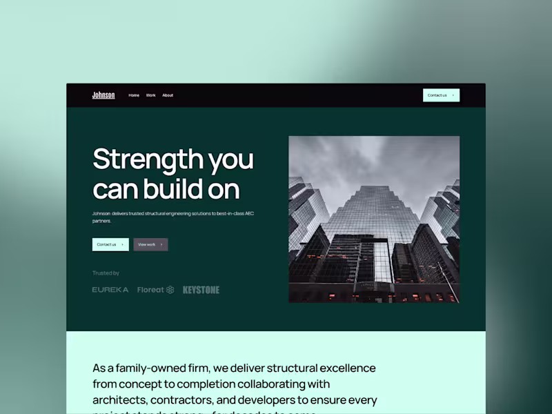 Cover image for Johnson Engineering Firm Framer Template