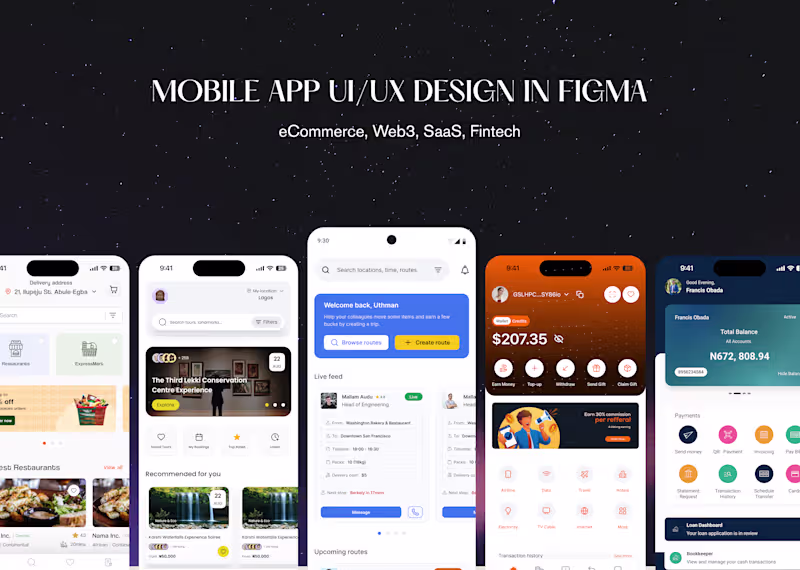 Cover image for Mobile App UI/UX Design in Figma