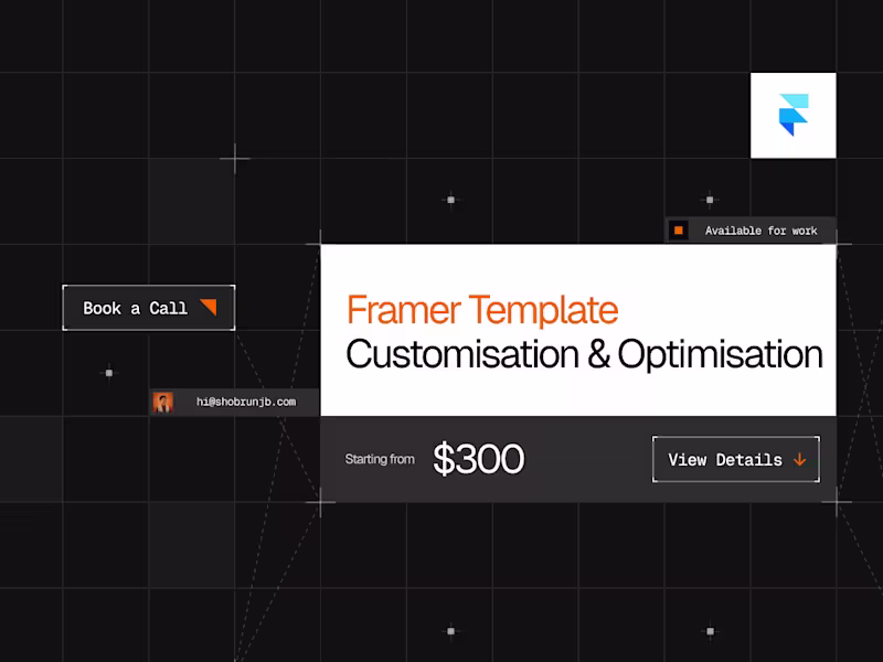 Cover image for Framer Template Customisation & Optimisation
