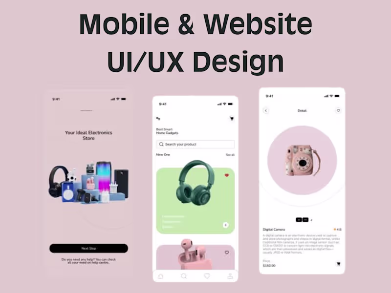 Cover image for I will design your mobile app UI