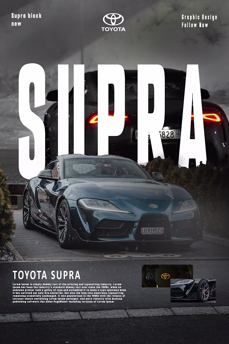 Cover image for Toyota Supra – Automotive Social Media Ad Design