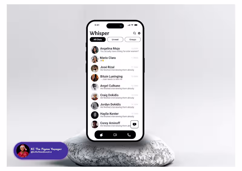Cover image for Whisper. Our Minimalist Chat App design (2) | Images :: Behance