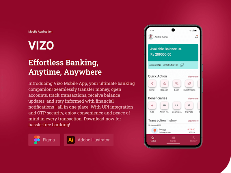 Cover image for VIZO (Effortless Banking, Anytime, Anywhere)