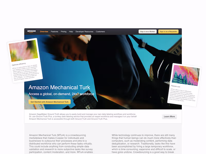 Cover image for Amazon Mechanical Turk Redesign Concept
