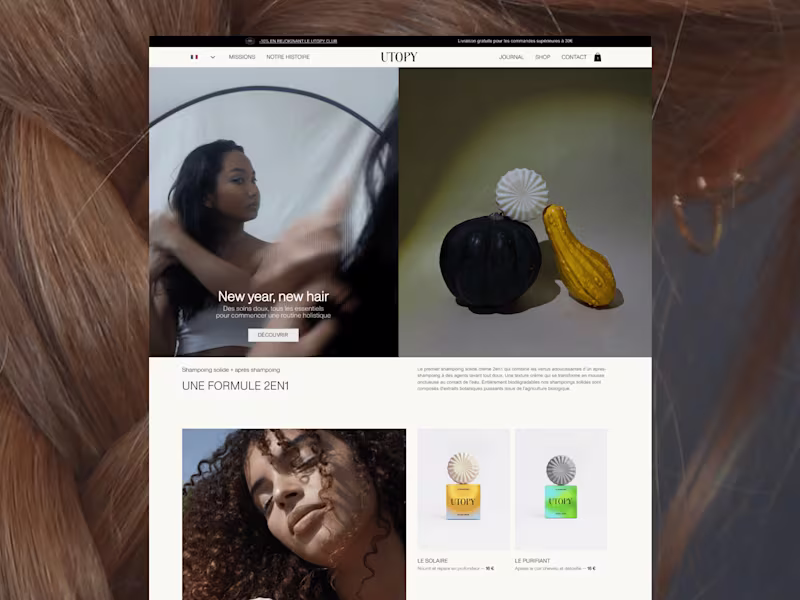 Cover image for Utopy Haircare — Branding + Marketing + Web development