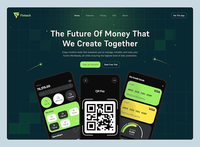Cover image for Fintech Landing Page UI