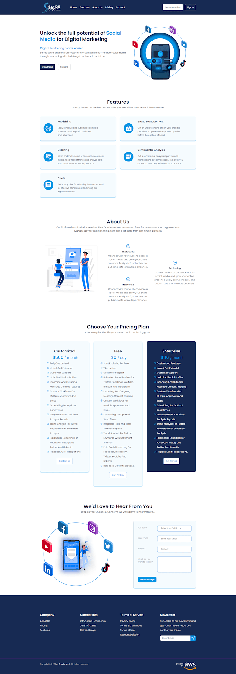 Cover image for SandSocial, a SaaS social media management web applications