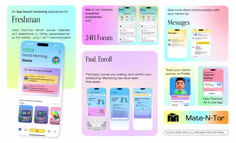 Cover image for Mate N' Tor - Mentoring app for Freshman College