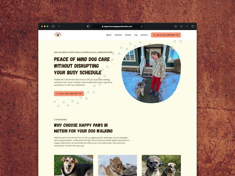 Cover image for Happy Paws, wagging tails.