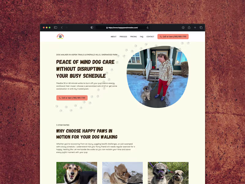 Cover image for Happy Paws, wagging tails.