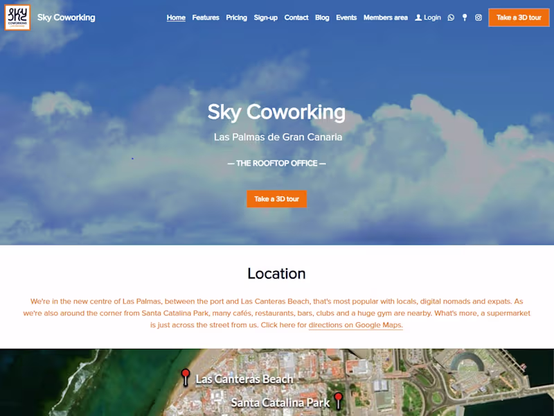 Cover image for Sky Coworking: Website Built for SEO Performance