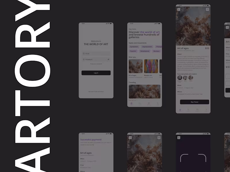 Cover image for Artory / Mobile App Interface Google Certification