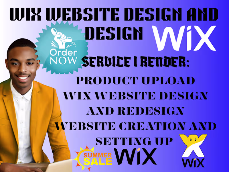 Cover image for i will design and redesign wix website and upload your product