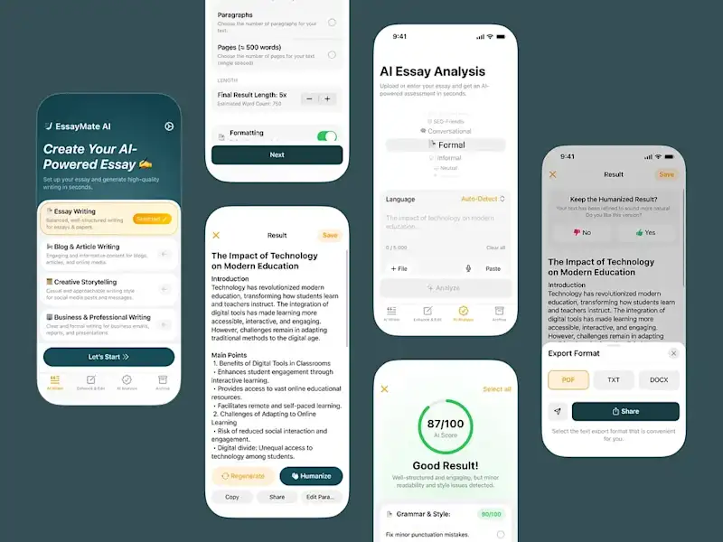 Cover image for AI Essay Writer App Interface