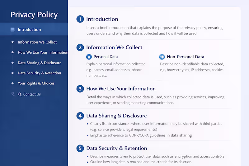 Cover image for GDPR-Compliant Privacy Policy Template for