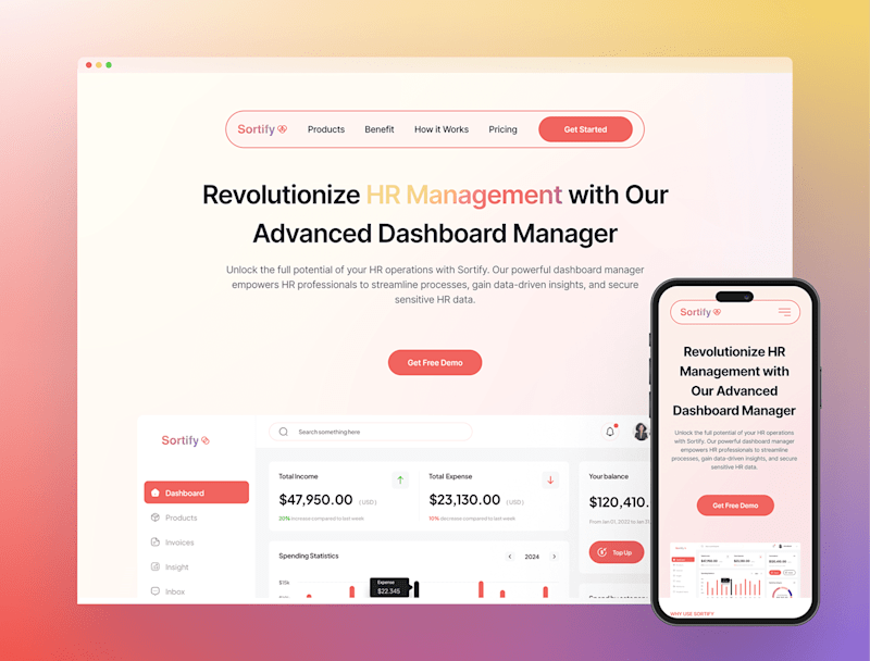 Cover image for Sortify | SAAS Responsive Landing Page 
