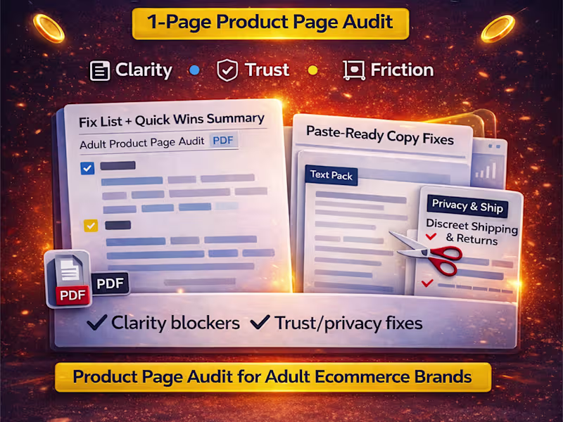 Cover image for Why Visitors Don’t Buy (Adult Product Page Audit)