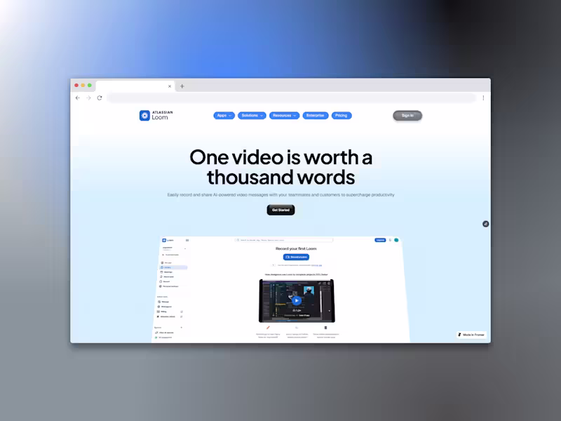 Cover image for Loom Website Redesign — Modern SaaS Landing Page in Framer
