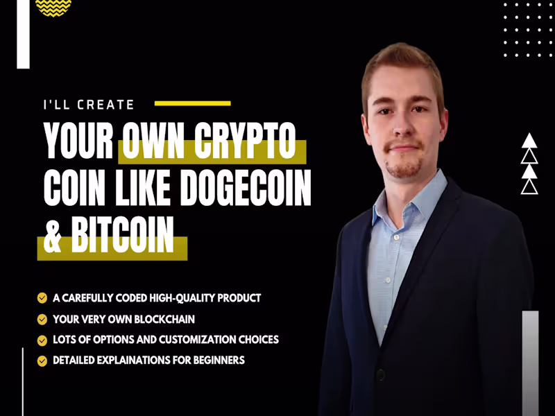 Cover image for I will create your own cryptocurrency like bitcoin or ethereum