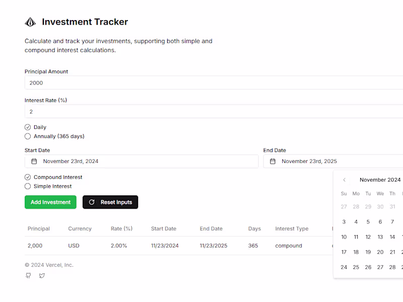 Cover image for Investment Tracker Application