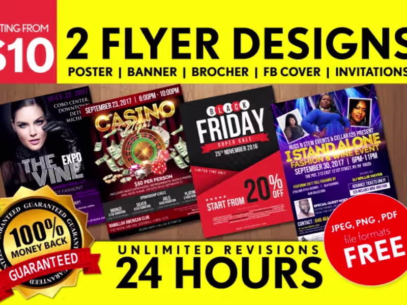 Cover image for design flyer, postcard, door hanger, or media kit in 24 hours