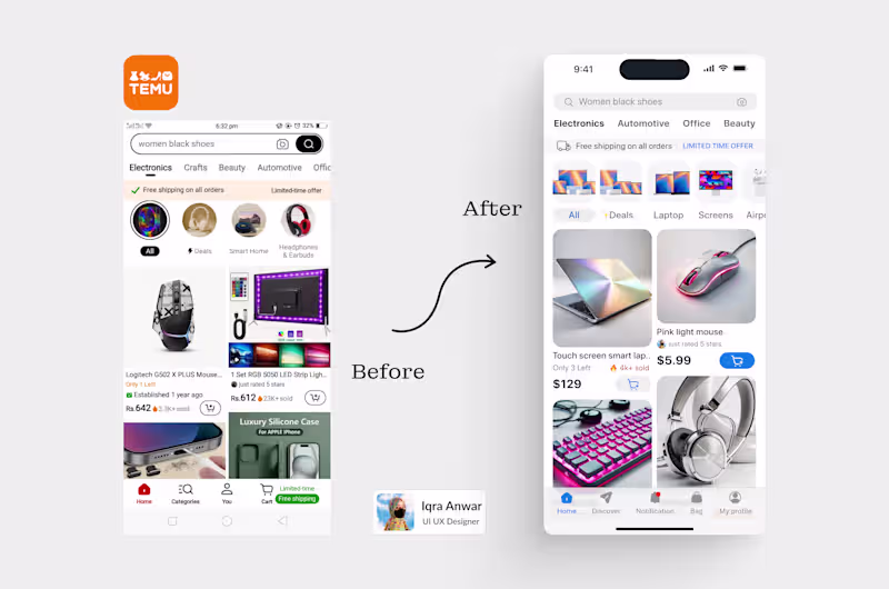 Cover image for Temu transformation using Apple's Human Interface Guidelines