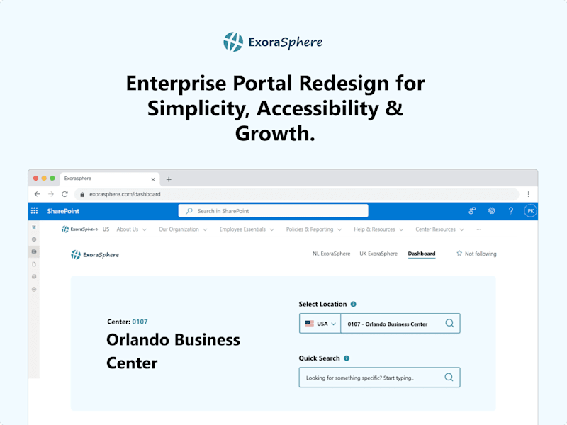 Cover image for ExoraSphere - Enterprise Portal Revamp for a Global Workforce.