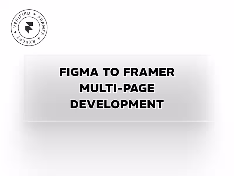 Cover image for Figma to Framer Multi-Page Development
