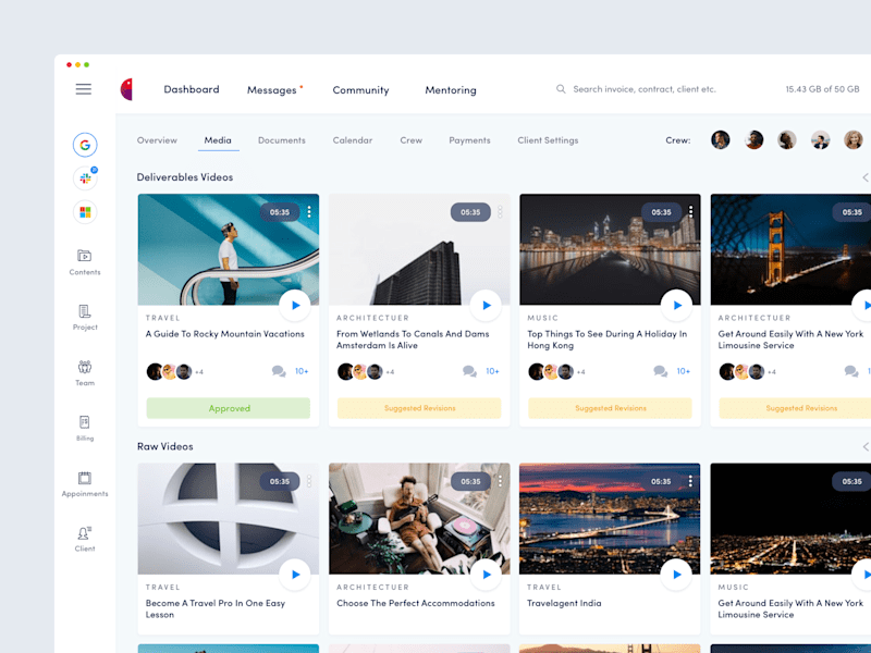 Cover image for Dashboard - Content and Crew Management Platform
