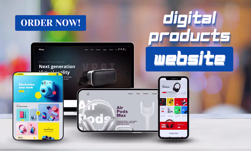 Cover image for Build Shopify Digital Products Website Design, Website Redesign
