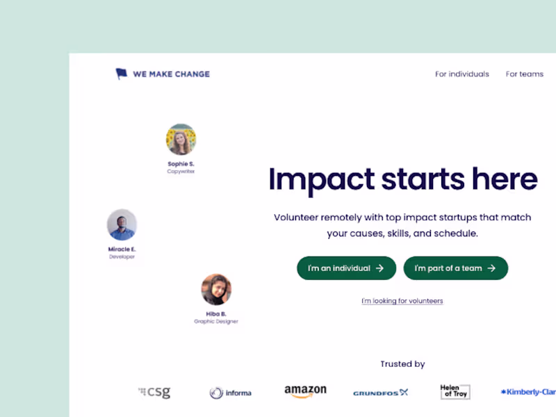 Cover image for We Make Change – Website Redesign