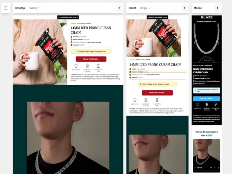 Cover image for CUBAN CHAIN Product Page Design for BLAZE 