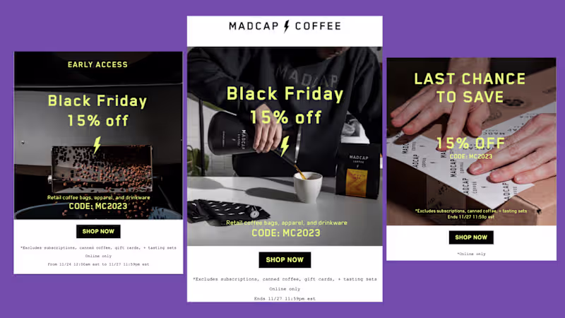 Cover image for Promotional email series for Black Friday that I created whi...