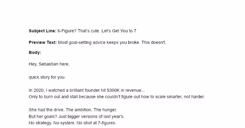 Cover image for The Email That Breaks the 6-Figure Ceiling.